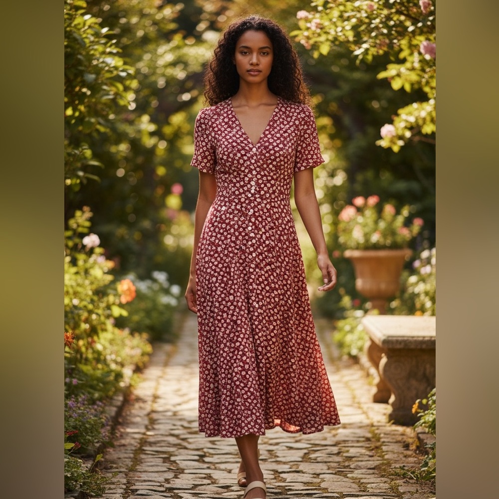 WonMi Floral Midi Dress